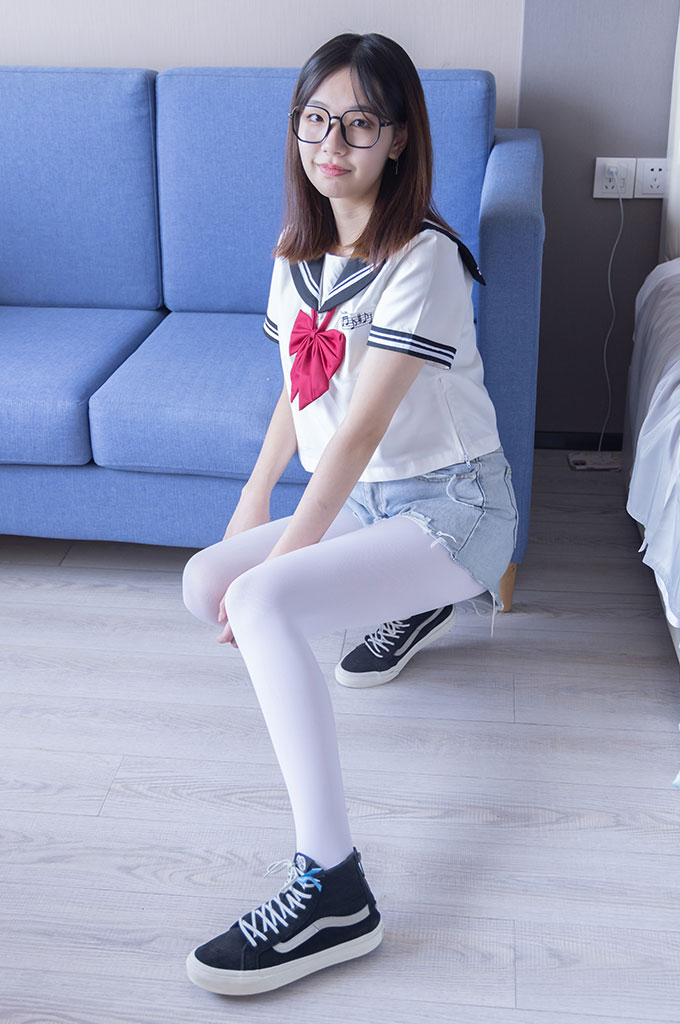 图片[6]-W046-帆布鞋板鞋、厚白丝、黑丝-爱丝时刻