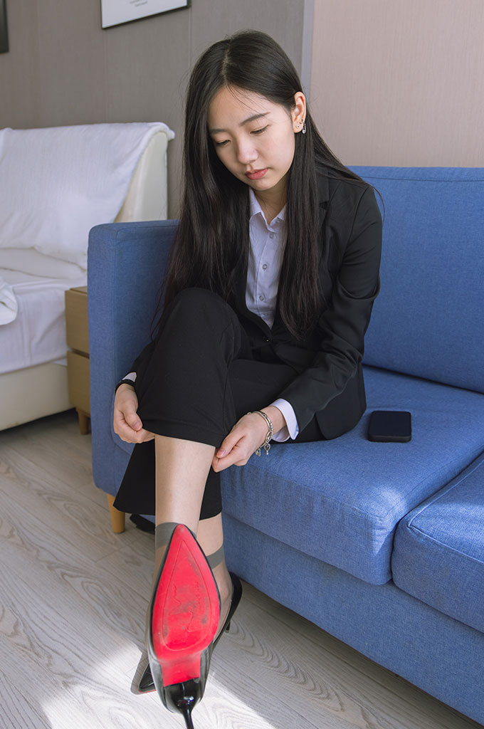 图片[5]-W064-高跟鞋、短灰丝（脚尖加固款）-爱丝时刻