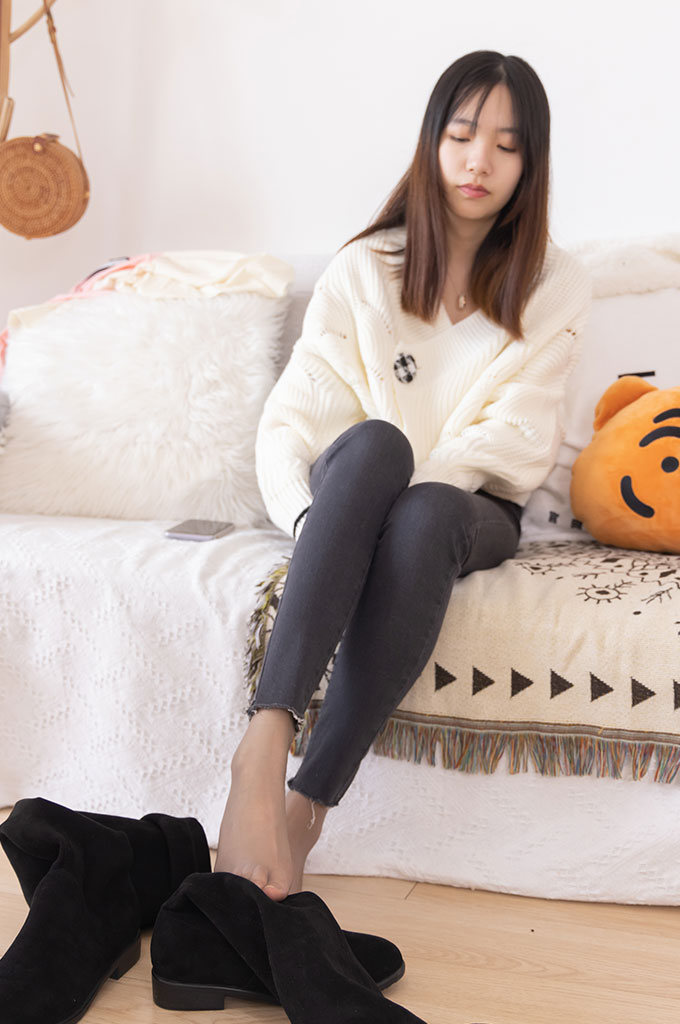 图片[3]-W130-长靴、油亮灰丝、裤里丝-爱丝时刻